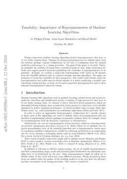 Tunability: Importance of Hyperparameters of Machine Learning Algorithms