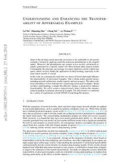 Understanding and Enhancing the Transferability of Adversarial Examples