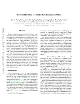 Recurrent Residual Module for Fast Inference in Videos