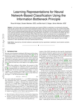 Learning Representations for Neural Network-Based Classification Using
  the Information Bottleneck Principle