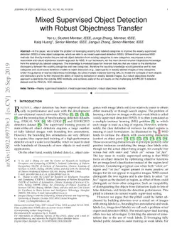 Mixed Supervised Object Detection with Robust Objectness Transfer