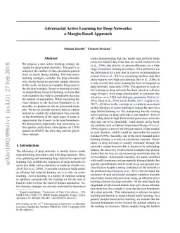 Adversarial Active Learning for Deep Networks: a Margin Based Approach