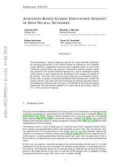 Attention-Based Guided Structured Sparsity of Deep Neural Networks