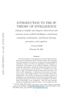 Introduction to the SP theory of intelligence