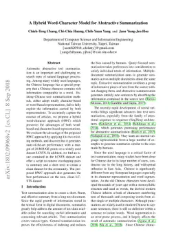 A Hybrid Word-Character Approach to Abstractive Summarization