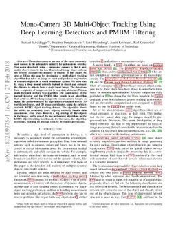 Mono-Camera 3D Multi-Object Tracking Using Deep Learning Detections and
  PMBM Filtering