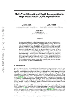 Multi-View Silhouette and Depth Decomposition for High Resolution 3D
  Object Representation