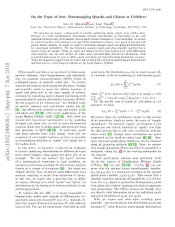 On the Topic of Jets: Disentangling Quarks and Gluons at Colliders