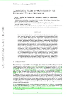 Alternating Multi-bit Quantization for Recurrent Neural Networks