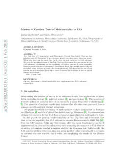 Macros to Conduct Tests of Multimodality in SAS