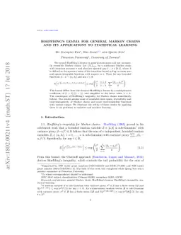 Hoeffding's lemma for Markov Chains and its applications to statistical
  learning