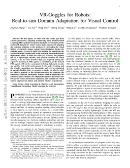 VR-Goggles for Robots: Real-to-sim Domain Adaptation for Visual Control