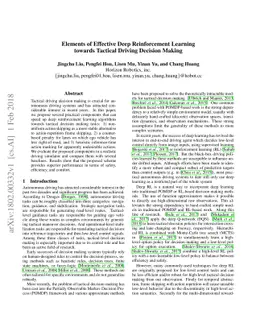 Elements of Effective Deep Reinforcement Learning towards Tactical
  Driving Decision Making