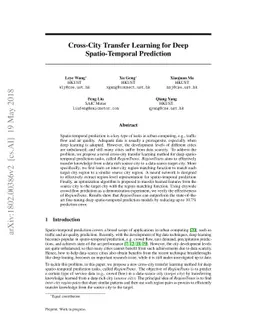 Cross-City Transfer Learning for Deep Spatio-Temporal Prediction