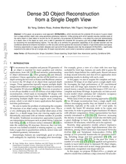 Dense 3D Object Reconstruction from a Single Depth View