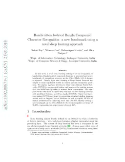 Handwritten Isolated Bangla Compound Character Recognition: a new
  benchmark using a novel deep learning approach