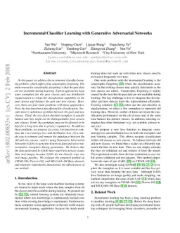Incremental Classifier Learning with Generative Adversarial Networks