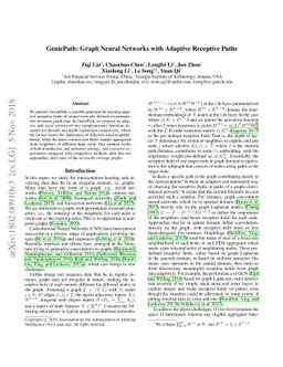 GeniePath: Graph Neural Networks with Adaptive Receptive Paths