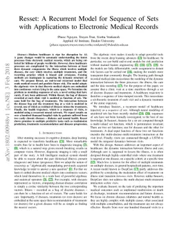 Resset: A Recurrent Model for Sequence of Sets with Applications to
  Electronic Medical Records