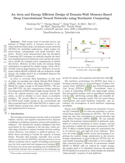 An Area and Energy Efficient Design of Domain-Wall Memory-Based Deep
  Convolutional Neural Networks using Stochastic Computing