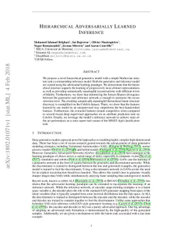 Hierarchical Adversarially Learned Inference