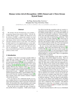 Human Action Adverb Recognition: ADHA Dataset and A Three-Stream Hybrid
  Model