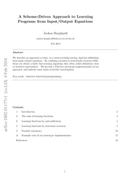 A Scheme-Driven Approach to Learning Programs from Input/Output
  Equations