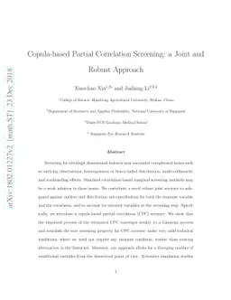 Copula-based Partial Correlation Screening: a Joint and Robust Approach