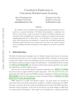 Coordinated Exploration in Concurrent Reinforcement Learning