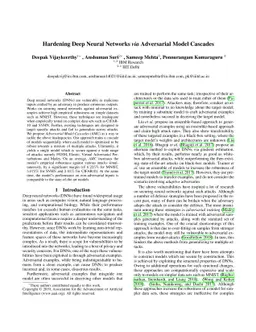Hardening Deep Neural Networks via Adversarial Model Cascades