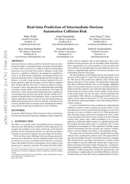 Real-time Prediction of Intermediate-Horizon Automotive Collision Risk