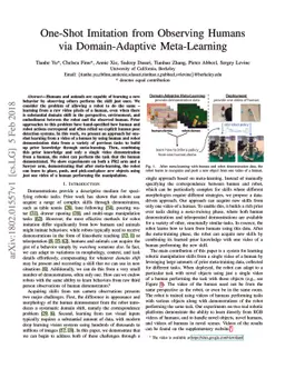 One-Shot Imitation from Observing Humans via Domain-Adaptive
  Meta-Learning