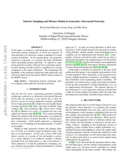 Selective Sampling and Mixture Models in Generative Adversarial Networks