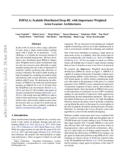 IMPALA: Scalable Distributed Deep-RL with Importance Weighted
  Actor-Learner Architectures