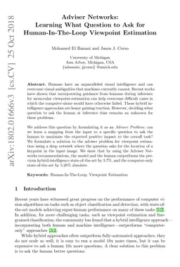 Adviser Networks: Learning What Question to Ask for Human-In-The-Loop
  Viewpoint Estimation