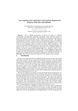 Fog Computing in IoT Aided Smart Grid Transition- Requirements,
  Prospects, Status Quos and Challenges