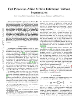 Fast Piecewise-Affine Motion Estimation Without Segmentation