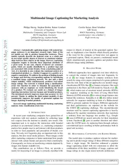 Multimodal Image Captioning for Marketing Analysis