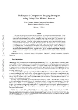 Multispectral Compressive Imaging Strategies using Fabry-Pérot
  Filtered Sensors