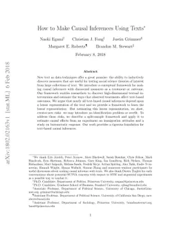 How to Make Causal Inferences Using Texts