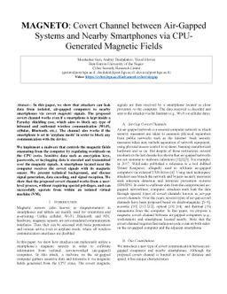 MAGNETO: Covert Channel between Air-Gapped Systems and Nearby
  Smartphones via CPU-Generated Magnetic Fields