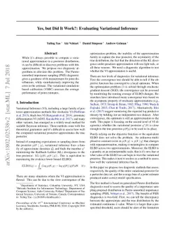 Yes, but Did It Work?: Evaluating Variational Inference
