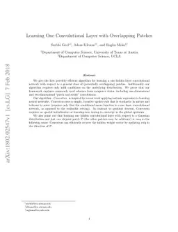 Learning One Convolutional Layer with Overlapping Patches