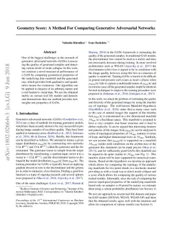 Geometry Score: A Method For Comparing Generative Adversarial Networks