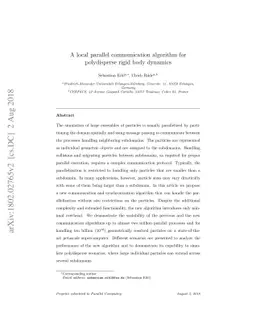 A local parallel communication algorithm for polydisperse rigid body
  dynamics