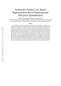Archetypal Analysis for Sparse Representation-based Hyperspectral
  Sub-pixel Quantification