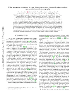 Using a reservoir computer to learn chaotic attractors, with
  applications to chaos synchronisation and cryptography