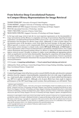 From Selective Deep Convolutional Features to Compact Binary
  Representations for Image Retrieval