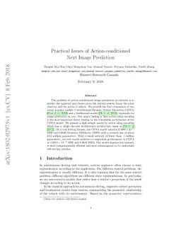 Practical Issues of Action-conditioned Next Image Prediction