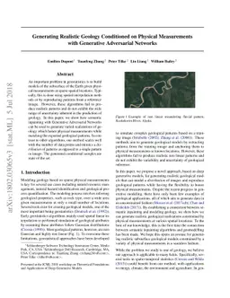 Generating Realistic Geology Conditioned on Physical Measurements with
  Generative Adversarial Networks